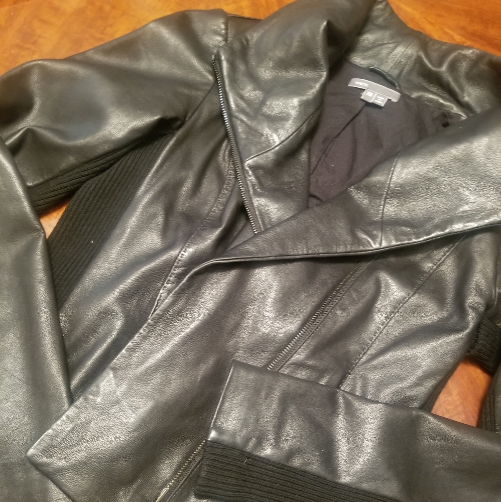 Vince Cross Front Lambskin Jacket
